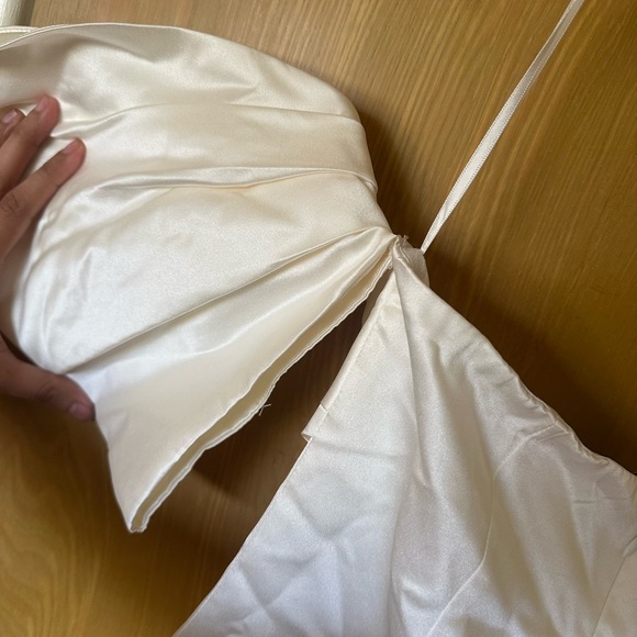 Petal & Pup Nisha Off the Shoulder Satin Mini Dress - Picture 5 of 5